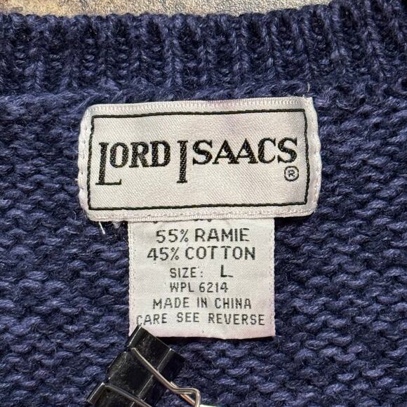 Vintage Sweater Vest Floral Paisley Cottage Dark Academia Boho Farm Blue Large - Picture 2 of 5